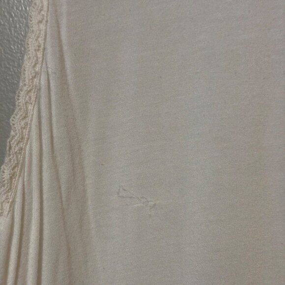 Sleeveless White Lace Trim Tank Top With Sheer Back Panel - Picture 3 of 6